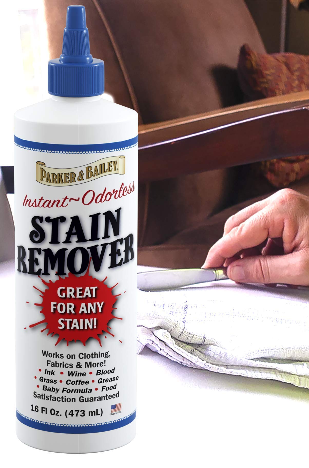 Parker and Bailey Stain Remover 16oz Bundled with Red Wine Stain Remover 8oz