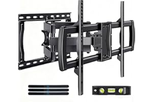 AX WABER Full Motion TV Wall Mount Bracket for Most 32-85 inch TVs,TV Mount with Dual Articulating Arms,Tilt/Swivel/Extension/Leveling,Fits 8” 12” 16" Studs,Max VESA 600x400mm, Holds up to 132lbs