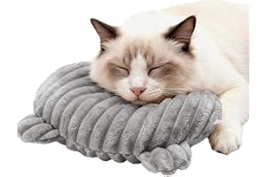 Jiupety Dog Calming Pillow, Soft and Neck-Friendly, Washable Pet Neck Pillows for Small Medium Large Dogs and Cats, 11" x 8", Gray