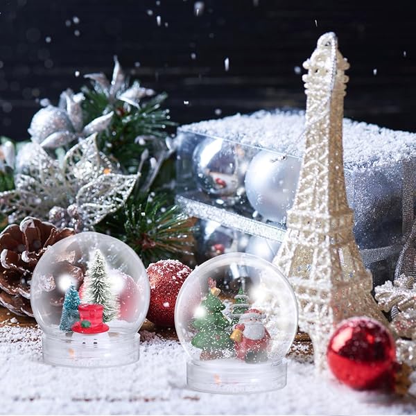 BESTOYARD 30 PCS SNOW GLOBE JAR, 3-INCH DIY WATER GLOBES DIY DOME FILLABLE SCREW OFF CAP EMPTY FOR VALENTINES, CHRISTMAS ORNAMENTS, CUSTOM PARTY CRAFT