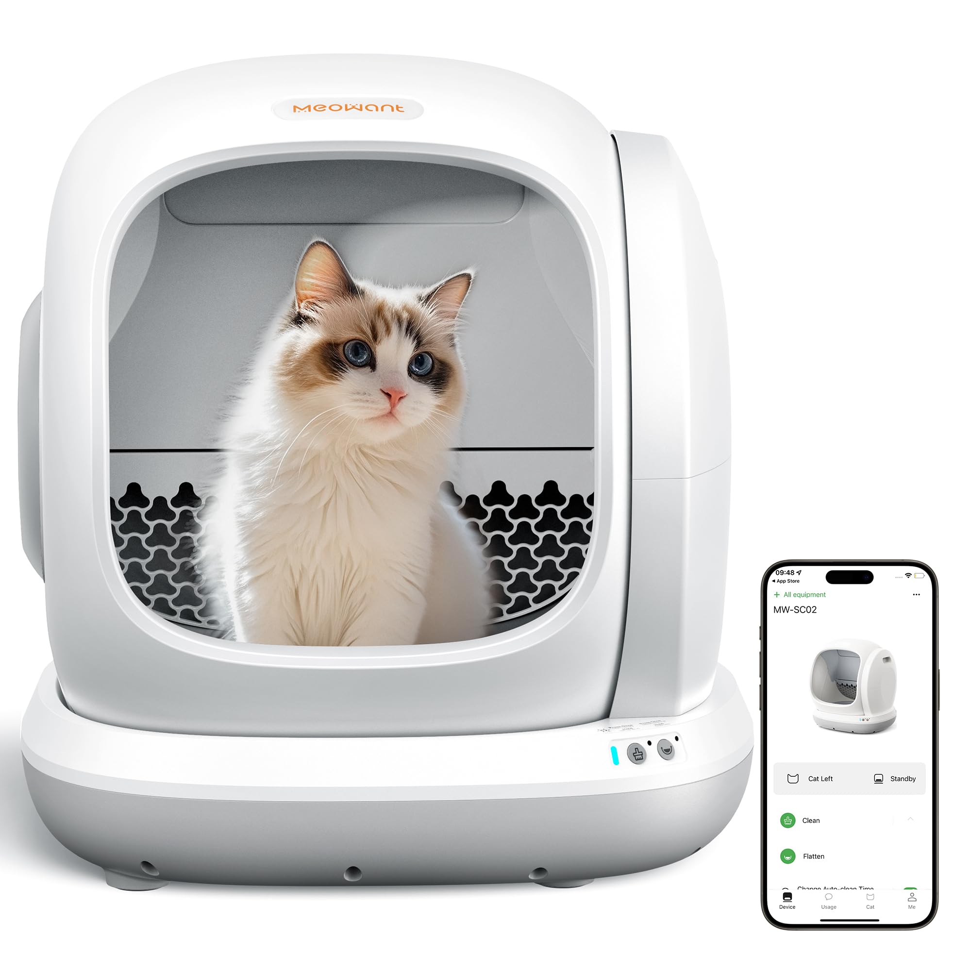 Photo 1 of Meowant Self Cleaning Litter Box, Automatic Litter Box Self Cleaning with APP Control, 75L Extra Large Open Low Entry Smart Cats Litter Boxs for Multi-Cat Compatible Senior Cats Large Cats