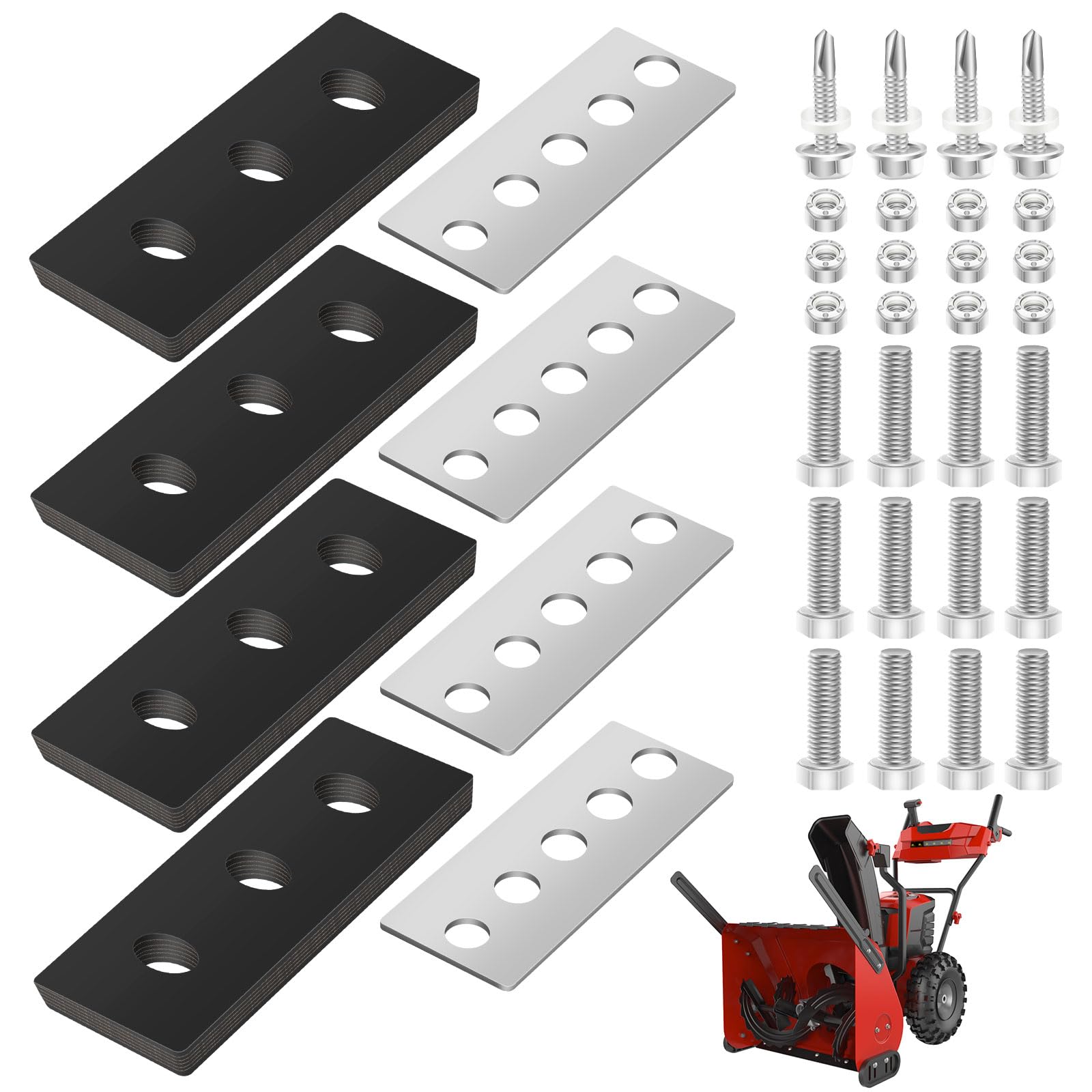 Photo 1 of 100% 304 Stainless Snow Blower Impeller Modification Kit, 3/8inch 4-Blade Universal - Modifies 2-Stage Machine Including Installation Hardware, Repeated and Use Durable in Various Conditions