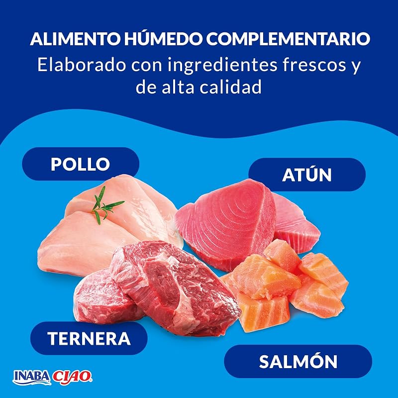 Ciao Bisque, Multipack Pollo, Ternera, Atún y Salmón, 960g (24 x 40g)