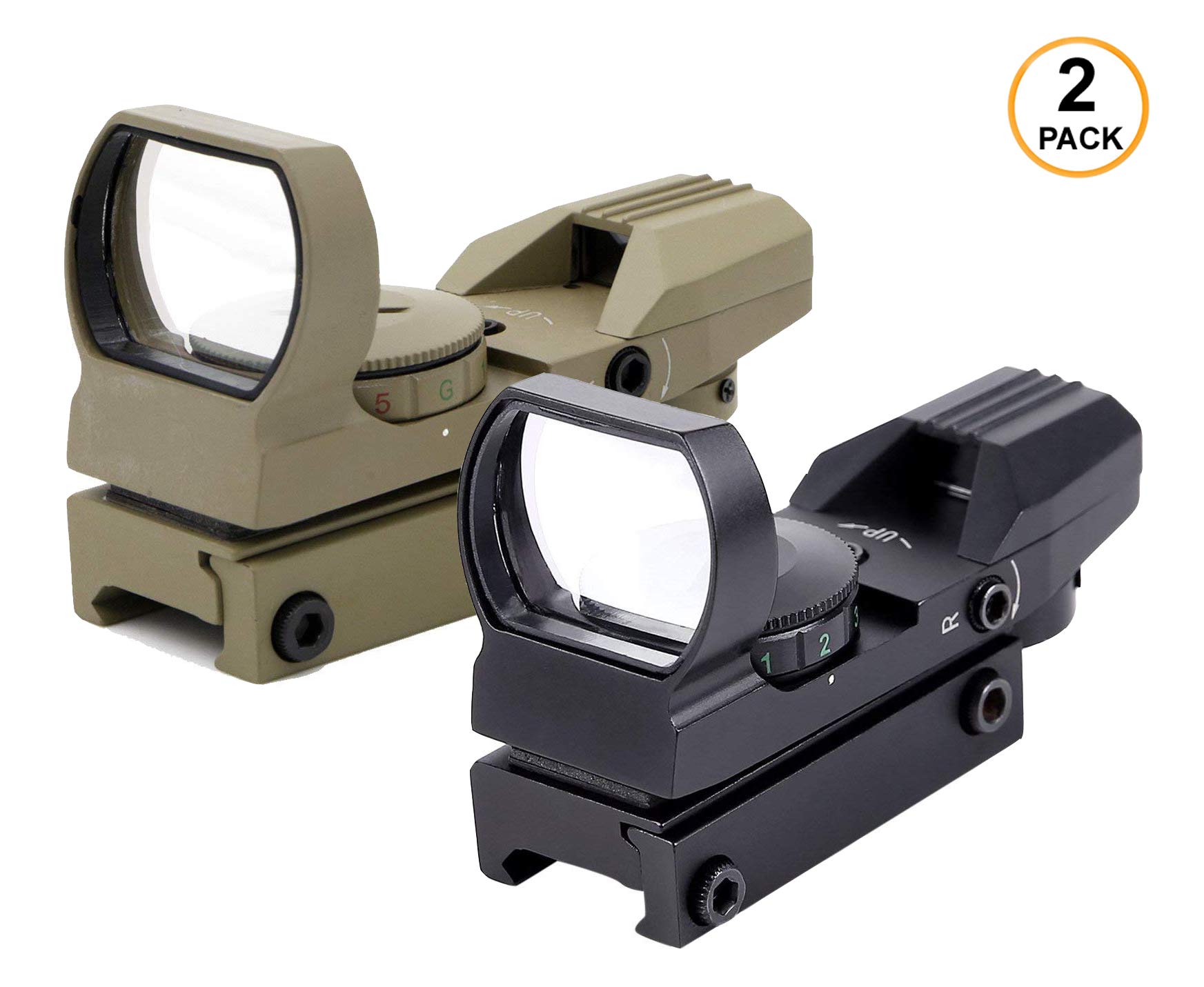 Ohuhu Red Dot Sight, 4 Reticles Red Green Dot Gun Sight Scope Reflex