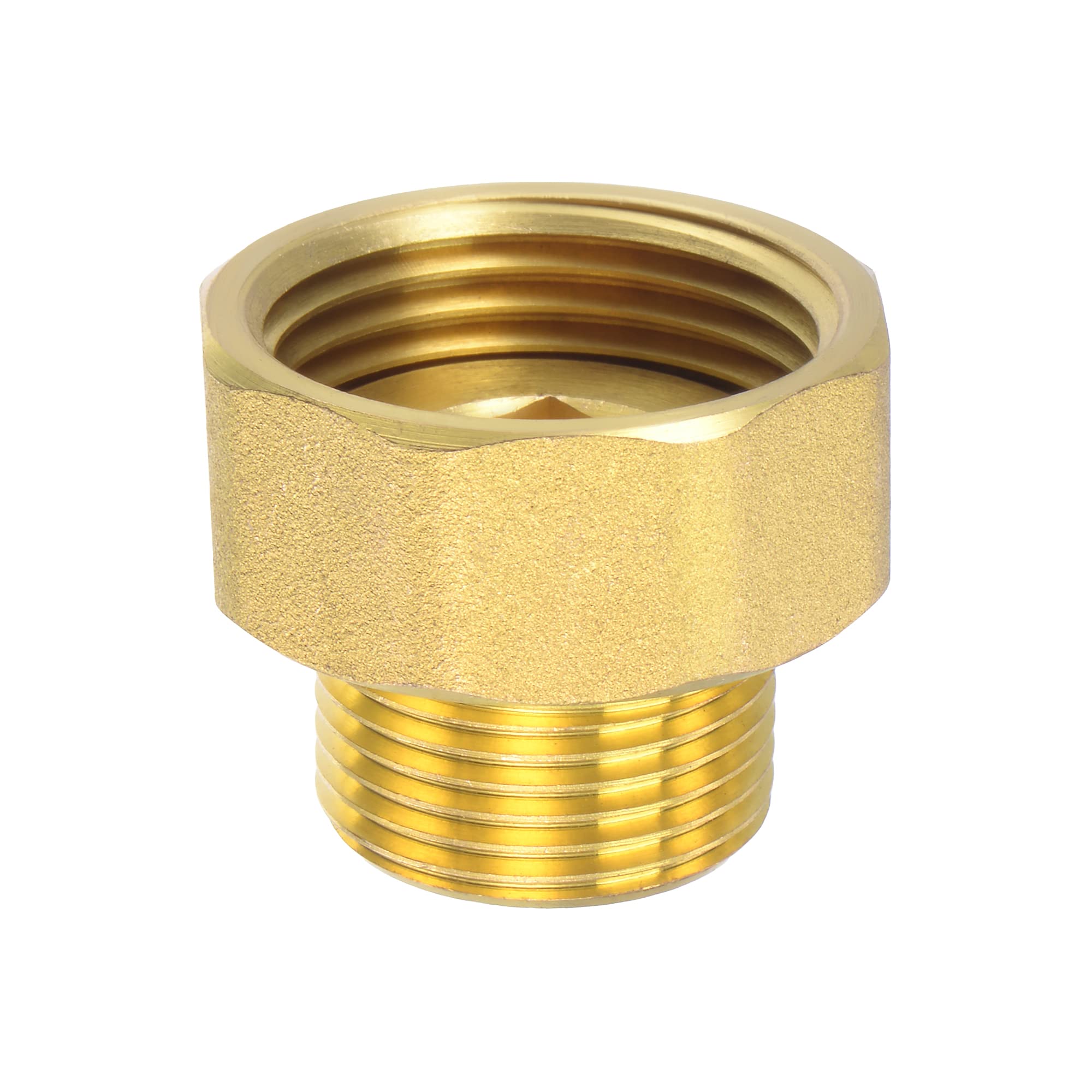 M METERXITY Brass G3/4 Male to G1 Female Reducer Hex Pipe Fitting Extension, Apply to Outdoor/Garden/Industrial (31mm Length)