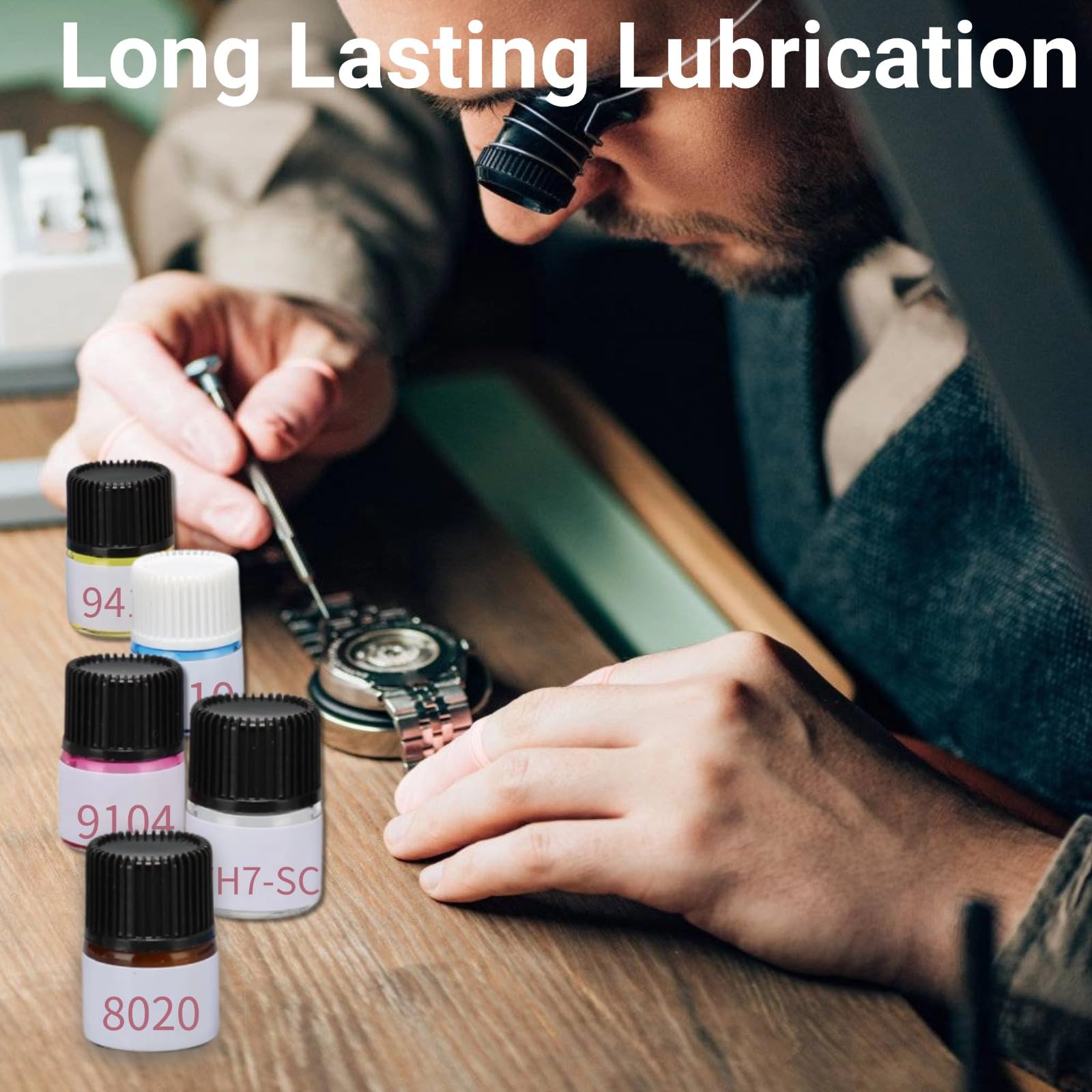 DHASUWT 5PCS Watch Oil Kit Synthetic Lubricating Oil, Smooth Repair Tool for Watchmaker Workers, Lubricant Watchmaker Tools for All Watch Movements, Watch Repair Tools & Kits