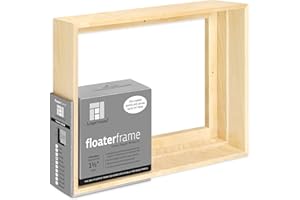 Ampersand Art Supply Floaterframe Readymade Frame for Flat and 1 1/2" Deep Wood Panel and Canvas Artwork, Paintings, Prints, and More, 9"x12", Maple Thin