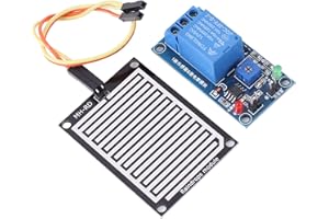 WALFRONT Raindrops Sensor, 12V Rain Dectection Module Adjustable Rain Sensor Controller Relay for Weather Monitoring