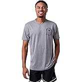 Demon Slayer Tanjiro Earring & Fox Mask Men's Athletic Heather Crew Neck Short Sleeve Performance Tee Gym Shirt