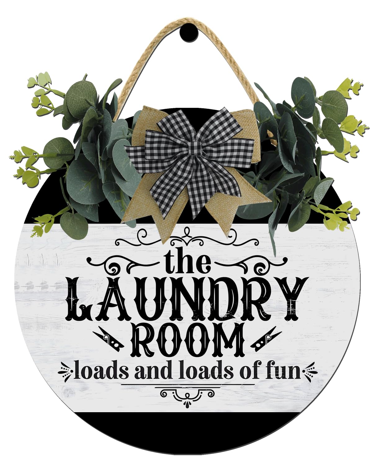 Photo 1 of **MAJOR DAMAGE**
Laundry Room Loads Of Fun Sign,Cute Decor,Rustic Round Wooden Wreath,New Home Housewarming Gift For All Seasons Spring Summer Winter Autumn Fall