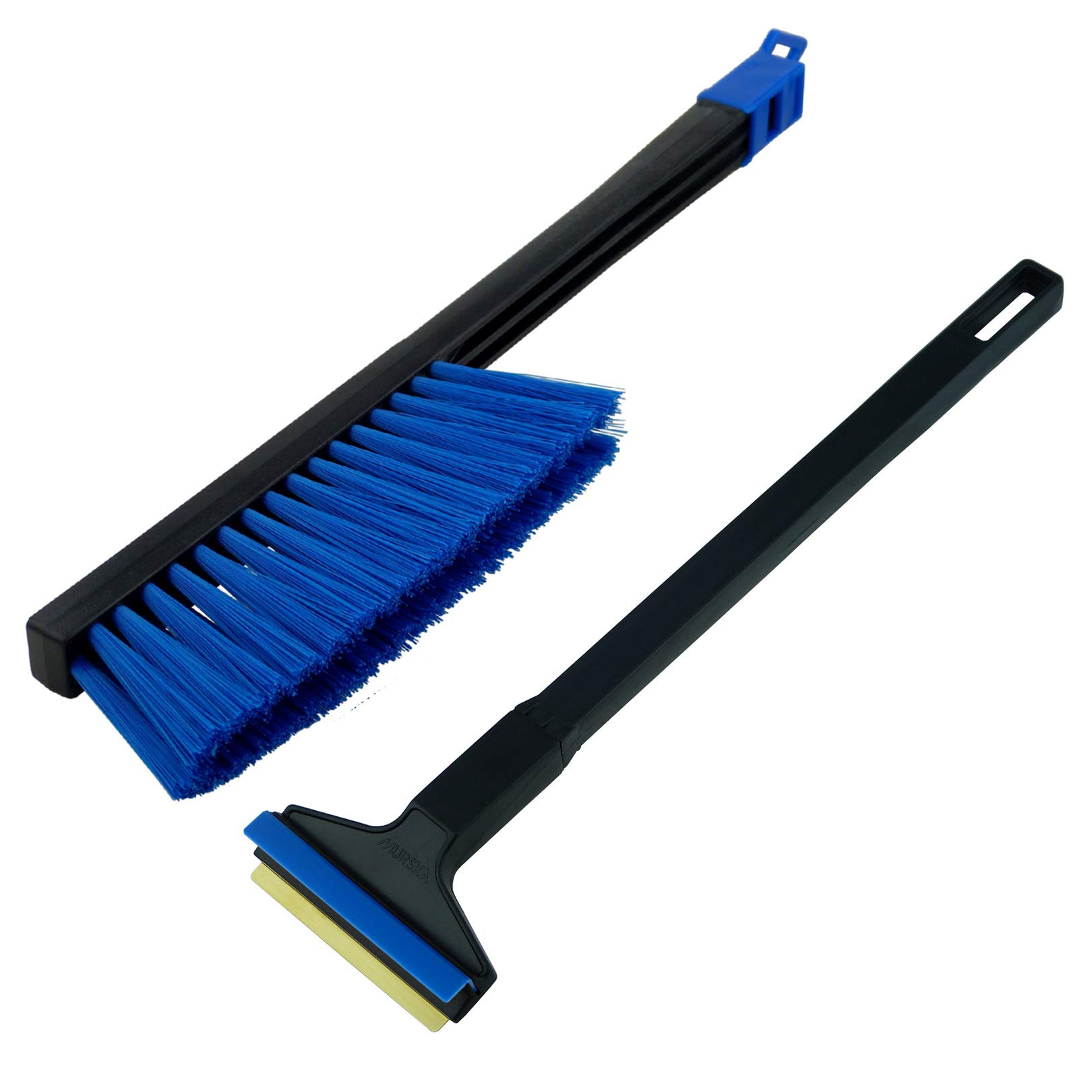 L&P Set A055 Ice Scraper Car Murska Ice Scraper Brass + A059 Snow Brush Murska Broom Car Snow Brush Long Winter Snow Brush Sweep Original from Finland (Set in Black/Blue)