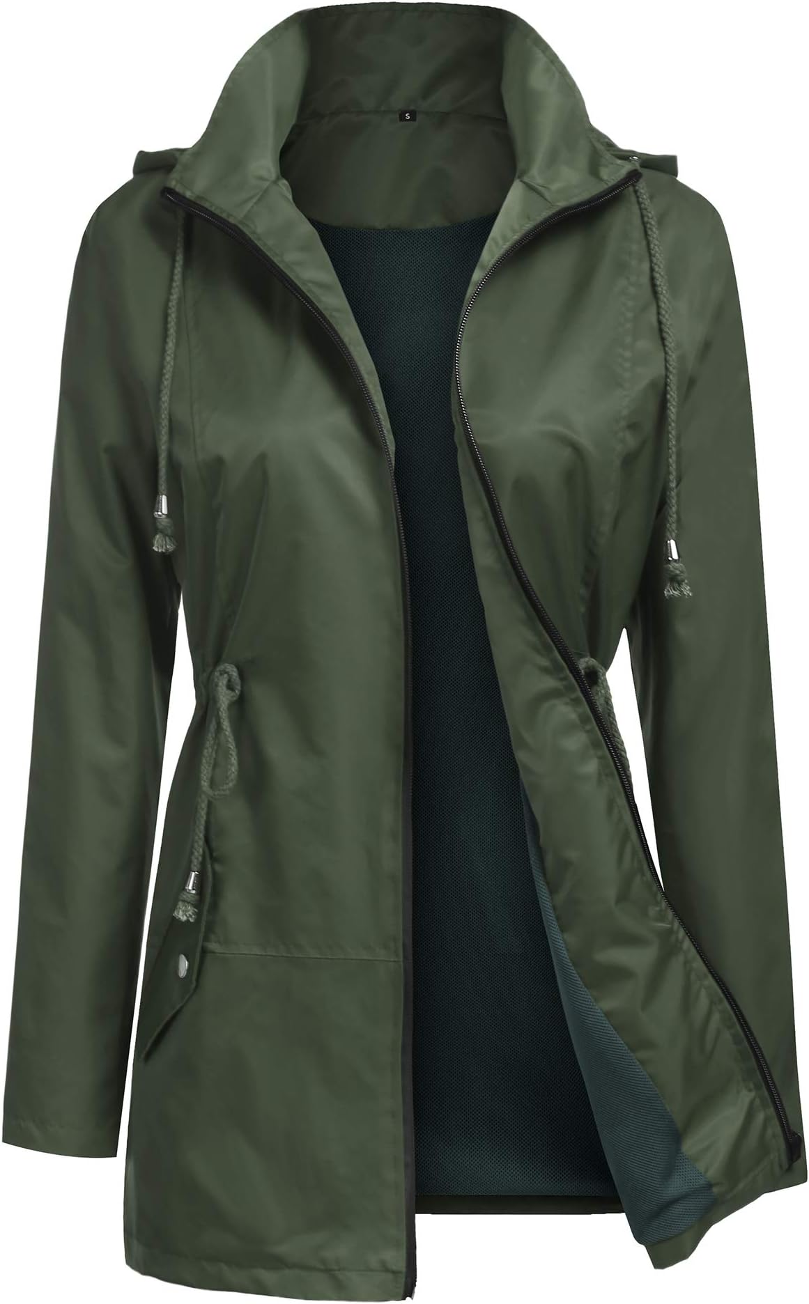 URRU Women's Lightweight Raincoats Waterproof Hoodie Outdoor Windbreaker Rain Jacket S-XXL