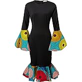 HongyuAmy Women's African Fashion Ankara Print Dress Traditional Casual Outfits Attire