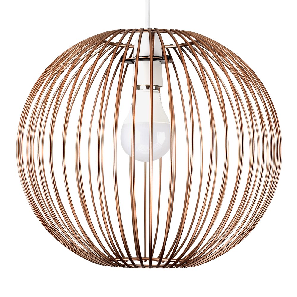 MiniSun | Retro Metal Basket Style Ceiling Light Shade in a Copper Effect Finish | Pendant Lights, Home Décor & Improvement Essential | 30cm Shade Width