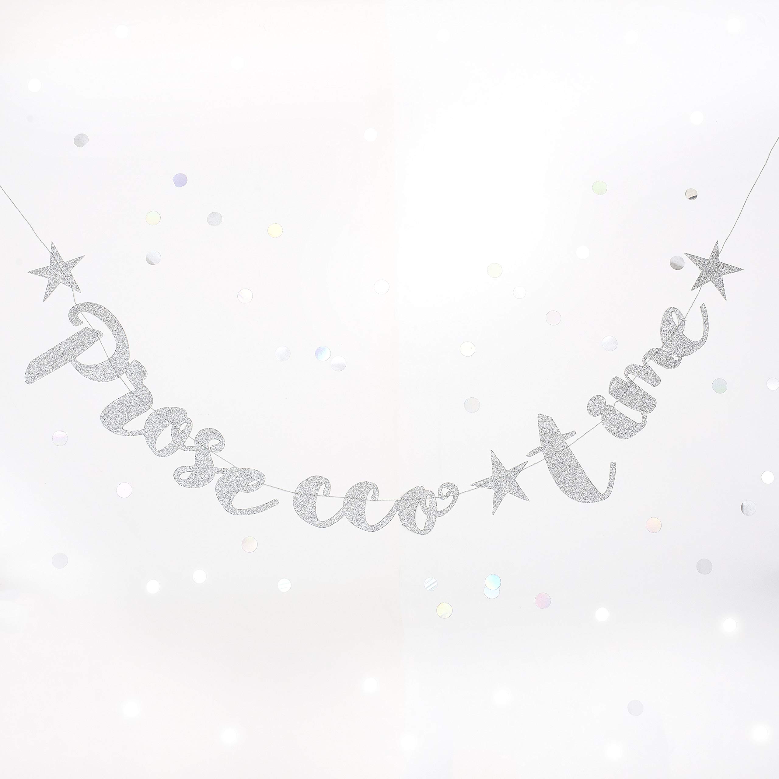 On The Wall Prosecco Time Silver Stitched Star Garland - 1.5m - Christmas, New Year Parties