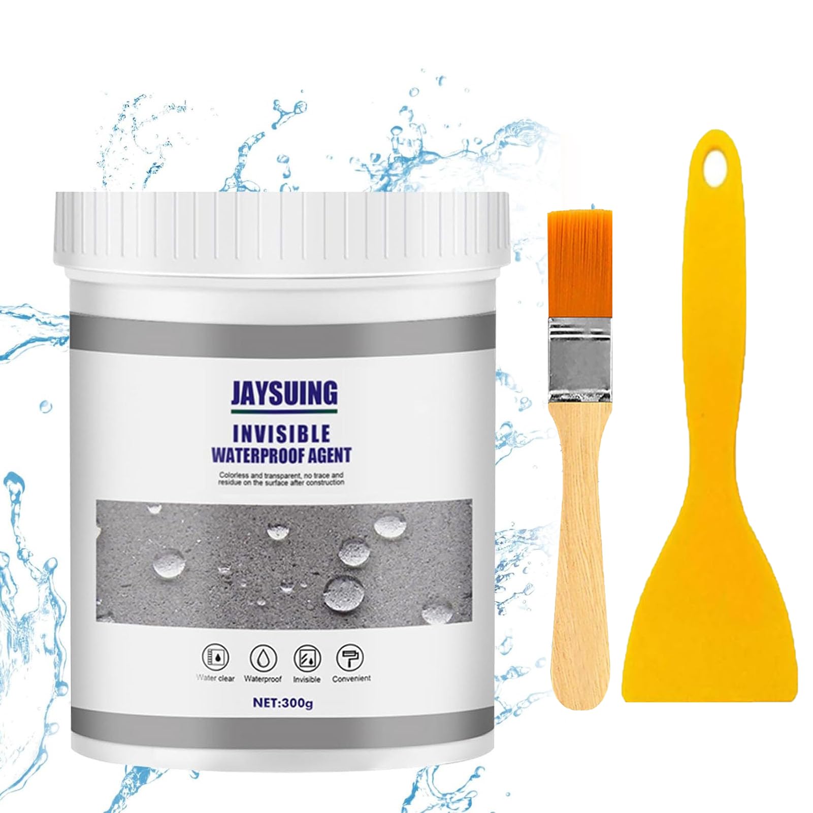 Invisible Waterproof Agent, 100g/300g Waterproof Insulation Sealant Transparent Coating Agent Anti-Leakage Sealant Leak Sealer for Outdoor Home Roof Bathroom (300g)