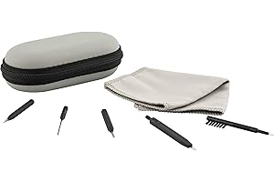 KC KLEIN CREEK ESTD 2019 SMALL TOWN SERVICE 8 Piece Kit Hearing Aid Cleaning Tools and Earphone Earbuds Airpod Cleaner Kit – Includes Vent Cleaner, Steel Pick, Screw Driver, Brush and Wax Loop Microfiber Cloth and Hard Carrying Case