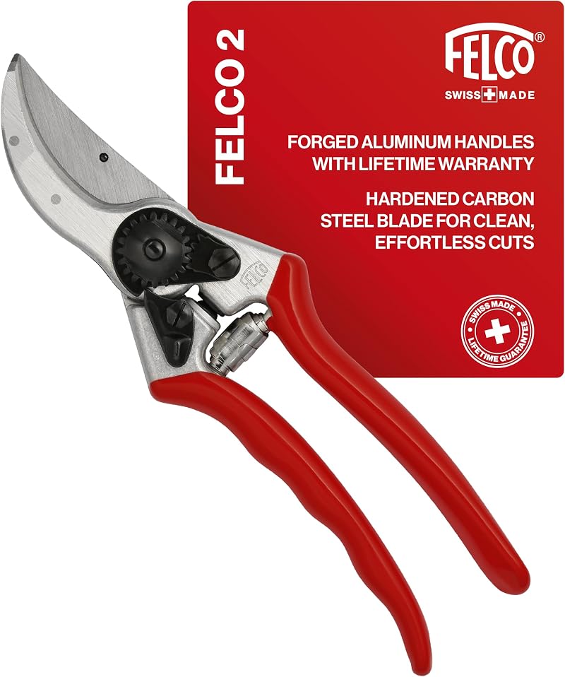 FELCO 2 Pruning Secateurs 25 mm Cutting Diameter 215 mm Length Red