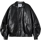 Aelfric Eden Womens Faux Leather Jacket Y2k Motorcycle Bomber Jackets Oversized Moto Jacket Streetwear