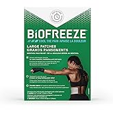 Biofreeze Patches (5 Large Size), Penetrating Pain Relief for Sore Muscles, Arthritis, Backaches, and Sore Joints, Fast Actin