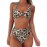 SUUKSESS Women Cutout Bikini Sets Push Up High Waisted Swimsuits 2 Piece