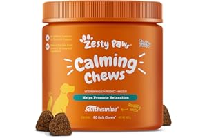 Zesty Paws Calming Chews for Dogs - Helps Promote Relaxation & Calmness - Dog Calming Chews with Suntheanine, Ashwagandha & C
