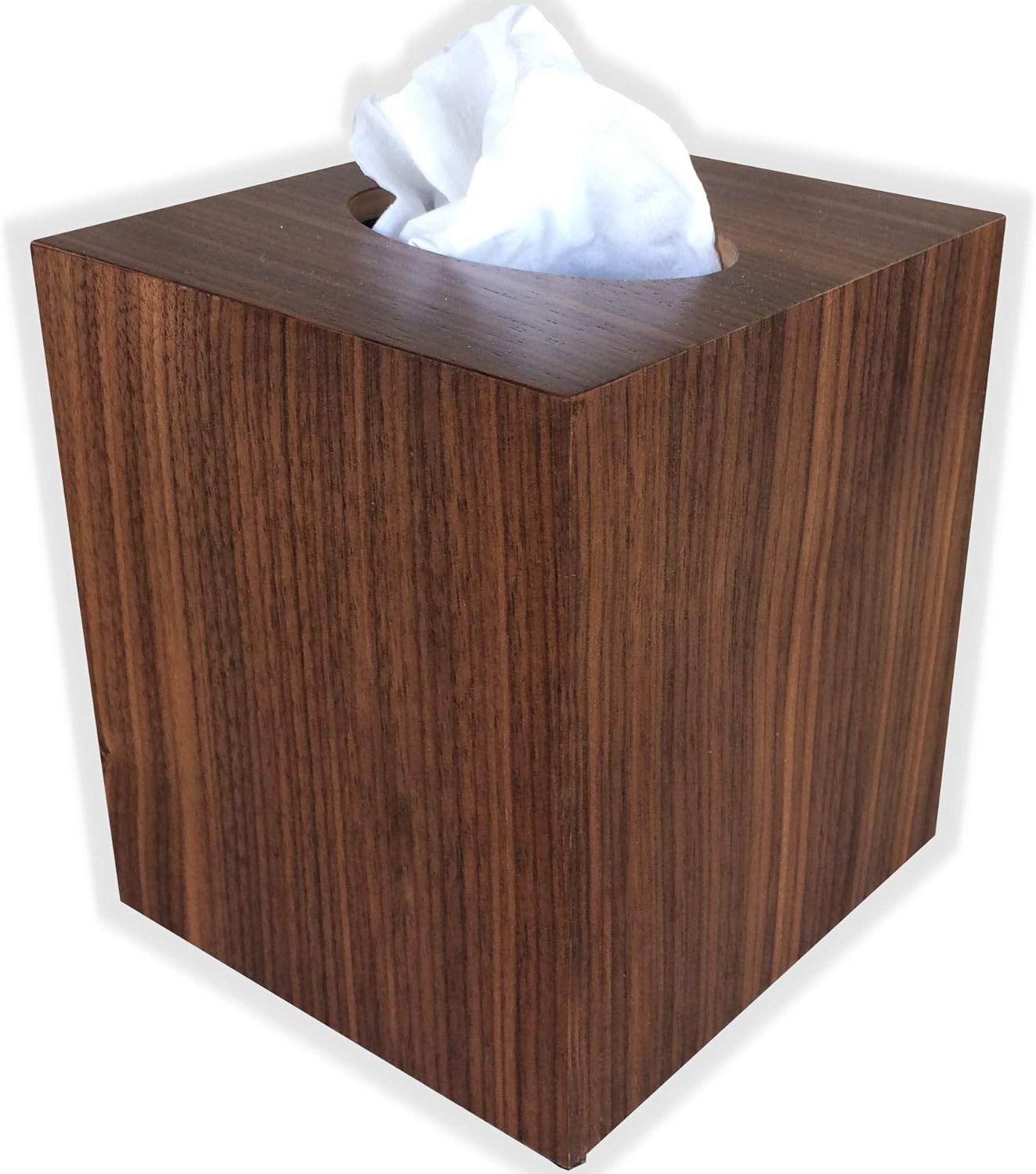Wooden Tissue Box Cover In American Walnut Wood Veneer Boutique Square