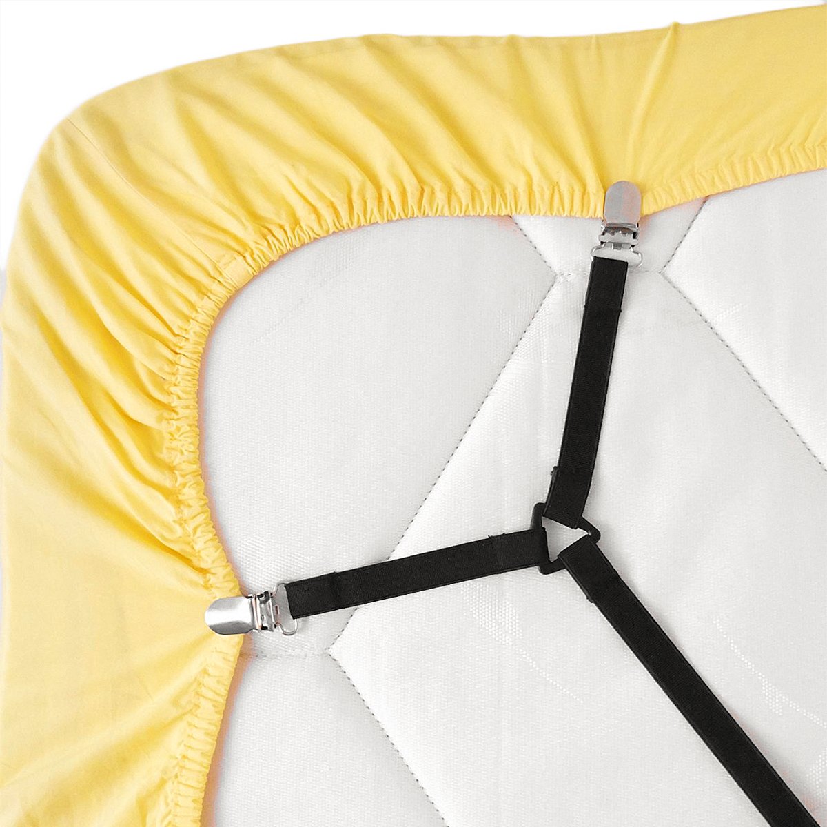 Triangle Sheet Straps Bed Sheet Holder Straps Mattress Sheet Suspenders Adjustable Bed Sheet Fasteners Suspenders, 1 Pack Black by Bmstar