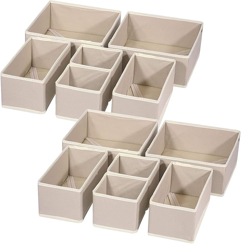 Kiswleon 12-Piece Drawer Organisers Folding Wardrobe Dividers Clothes Storage