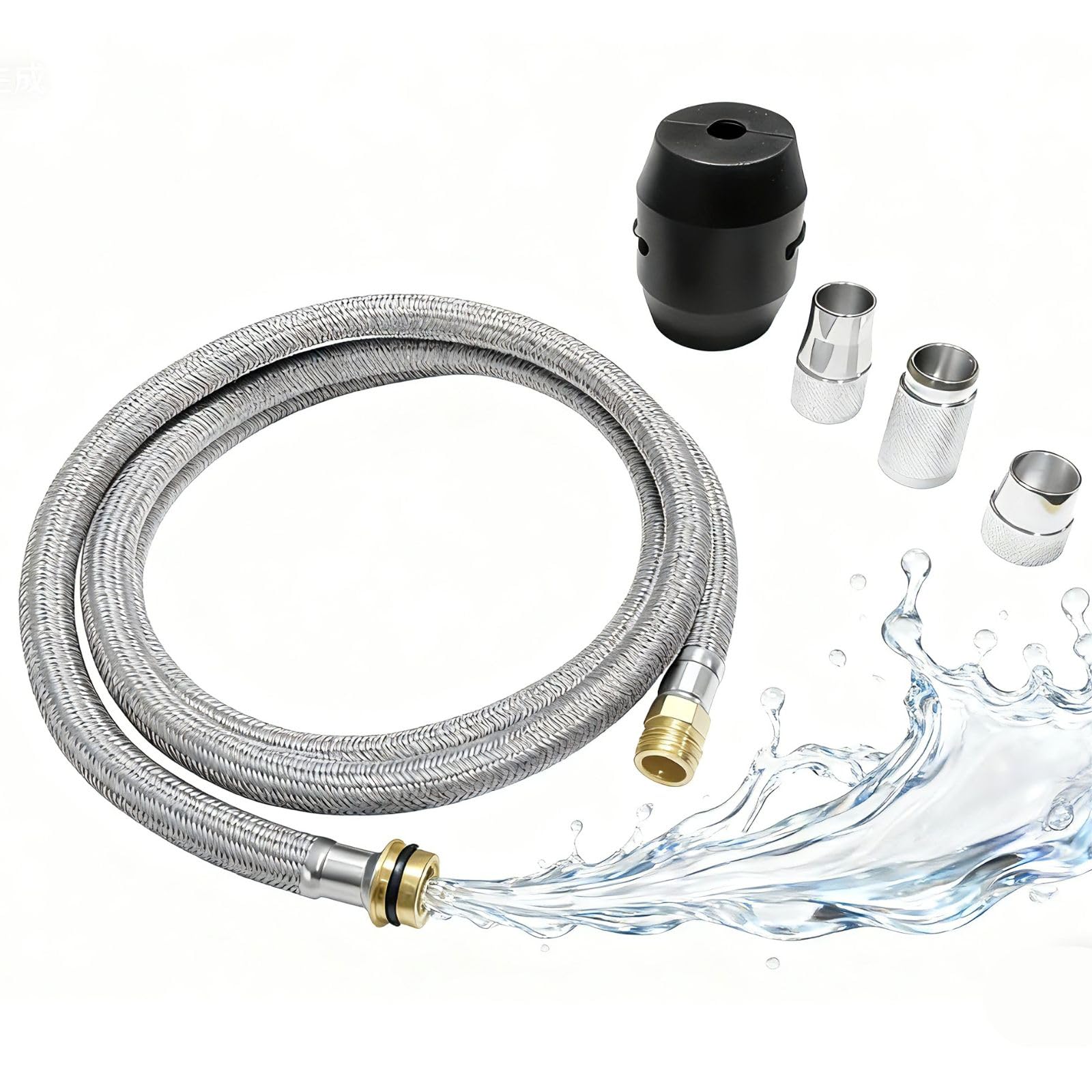 Photo 1 of 48293000 Kitchen Faucet Pull-Out Hose Fit for Grohe Faucets, Flexible Sink Sprayer Hose with Weight Weight Ball & 3 Connect Adapters, Replace 46174000 46092000 46592000 Pull-Down Faucets