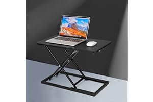 biueus Height Adjustable Standing Desk Converter, Stand Up Desk Converter for Home Office, Gas Spring Computer Workstation for Monitor Or Laptop (Black-23.6Inch)