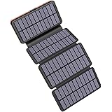 Solar Charger 25000mAh, Riapow Solar Power Bank with 4 Solar Panels and Dual USB & Type-C Input for Smart Phones and Laptop,