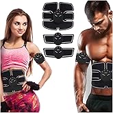 Tschenhao Fitness Belt, Abdominal Toning Belt, ABS Training Belt Ab Trainer Fitness Equipment for Men Woman Abdomen/Arm/Leg Home, Stimulator, Muscle, Powered, for Muscle Conditioning Gray, Large