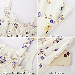 Floral Corset Sundress for Women Ruched Bust Summer