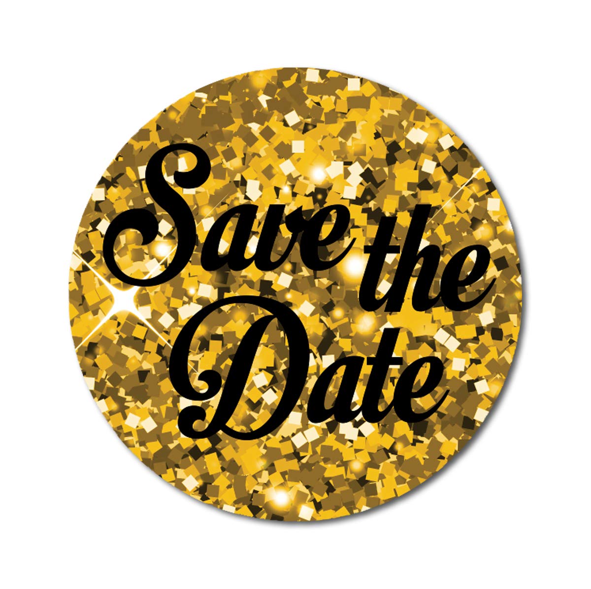 Darling Souvenir Save The Date Stickers 45 Pcs Round Glitter Background Envelope Seals-1.6 Inches