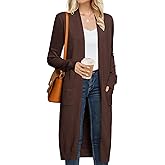 GRACE KARIN Women
s 2026 Trendy Long Cardigans Sweater Lightweight Open Front Long Sleeve Maxi Duster Coats with Pockets