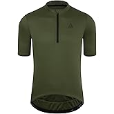 OFF PRND Men's Cycling Jersey Short Sleeves Bike Jersey 1/3 Zipper Solid Color Club Fit, Biking Cycling Shirt Zipper Pocket