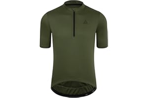 OFF PRND Men's Cycling Jersey Short Sleeves Bike Jersey 1/3 Zipper Solid Color Club Fit, Biking Cycling Shirt Zipper Pocket