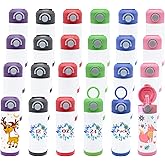 VACVOU 24 Pack Kids Sublimation Tumbler,12oz Stainless Steel Insulated Sublimation Children Sippy Cups Blanks,with Lid and Straw of Toddlers Water Bottle(Mixed Coloer)