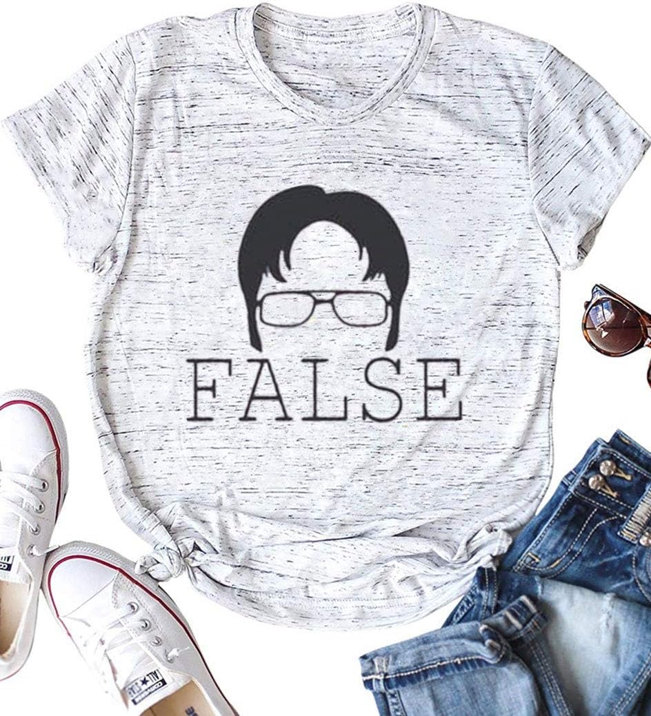 AEURPLTWomens Teen Girls Funny T Shirt False Graphic Cute Tee Summer Short Sleeve Lightweight Shirts Tops