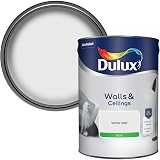 Dulux Silk Emulsion Paint Walls Ceilings White Mist 5L 65m² One Coat