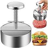 Burger Press,4.13-inch Diameter Adjustable Stainless Steel Circular Non-Stick Hamburger Press Patty Maker Mold,Suitable for M