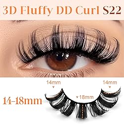 Mink Lashes Fluffy Wispy Eyelashes 18mm Long