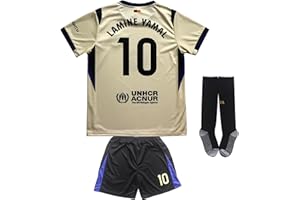 LeenBD Barca #10 Yamal 25/26 Away Kids Soccer Jersey Shirts Football Futbol Socks Set Youth Sizes