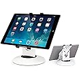 EHO iPad Stand, 360° Rotating Commercial Tablet Stand, Retail Kiosk, 6"-13"(Screen) Adapter Universal Tablet Clamp Holder for iPad, iPad Air, iPad Mini, Microsoft Surface, Most Tablets - White