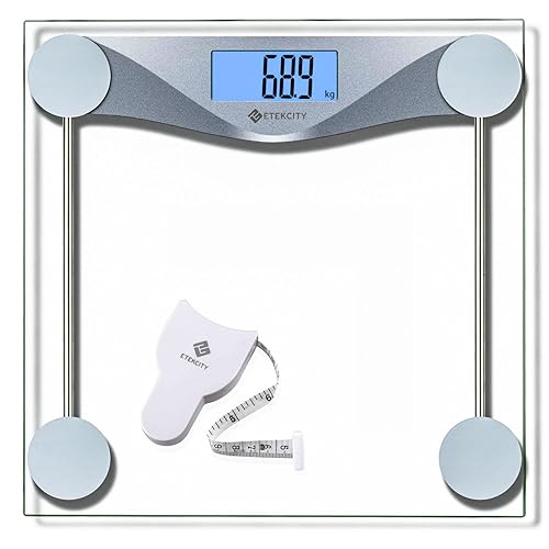 1byone 700UK0005 Digital Body Weight Bathroom Scale Tempered Glass and