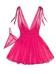 Lilosy Sexy Polka Dots Mesh Sheer Babydoll Chemise