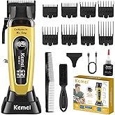 KEMEI KM-90-4 Professional Hair Clipper for Men Cord/Cordless Hair Cutting Kits, Hair & Beard Trimmer, Adjustable Blade Barber Clippers with USB Rechargeable, Gift for Men