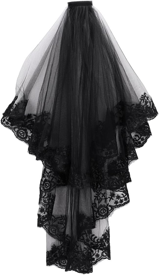 Halloween Gothic Black Veil - Image 5