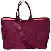 POPUPS Interwoven Large Neoprene Foldable Tote Bag, Weekender Bag for Women - Travel Crossbody Purse